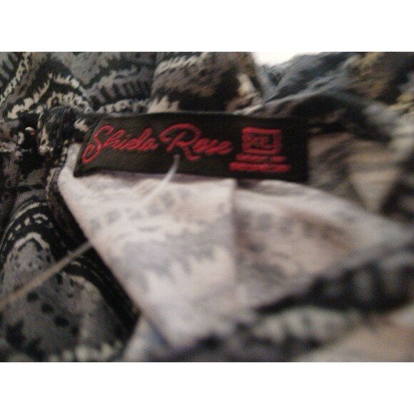 Sheila Rose Chevron Sun Dress Black-Grays Zig-Zag Womens Xlg Elastic Waist - Picture 15 of 16